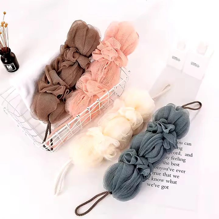 Premium Exfoliating Loofah Sponge Long Handle Shower Pouf for Body & Back Scrubbing (Random Color)) - Image 4