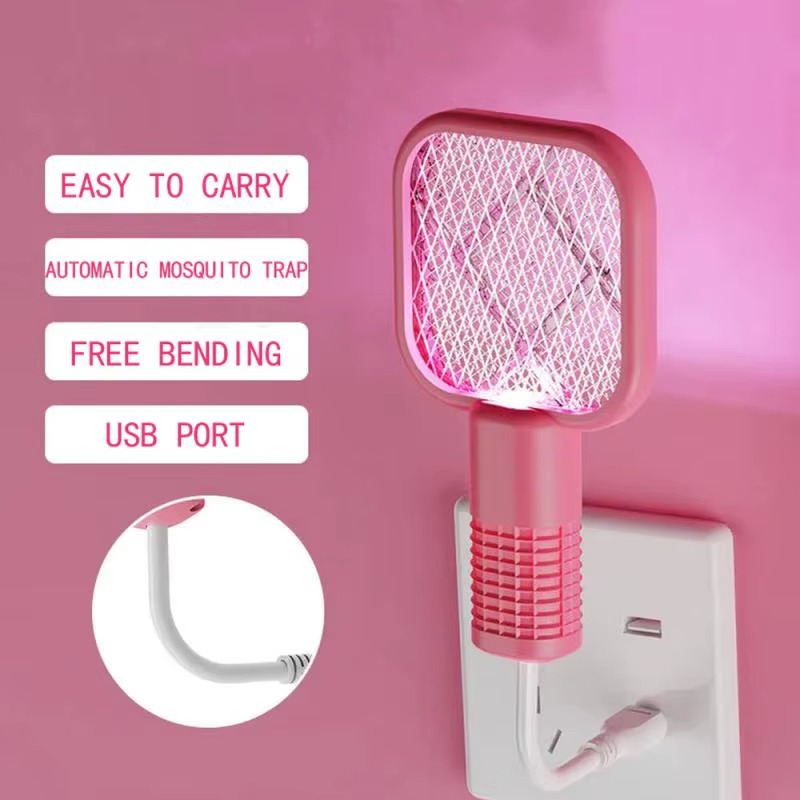 Mini USB Rechargeable Mosquito Racket with UV Light Portable Electric Bug Zapper & Fly Swatter for Indoor/Outdoor Use, Home, Office, Travel & Camping - Image 3
