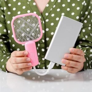 Mini USB Rechargeable Mosquito Racket with UV Light Portable Electric Bug Zapper & Fly Swatter for Indoor/Outdoor Use, Home, Office, Travel & Camping