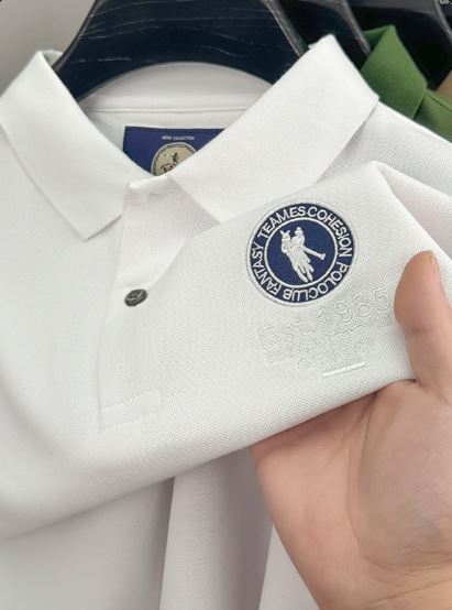Men Summer Polo Shirt White Short Sleeve Business Formal - Image 2