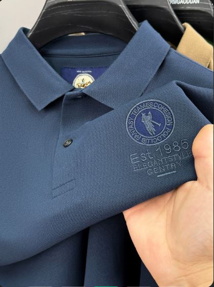Men Summer Polo Shirt White Short Sleeve Business Formal - Image 3