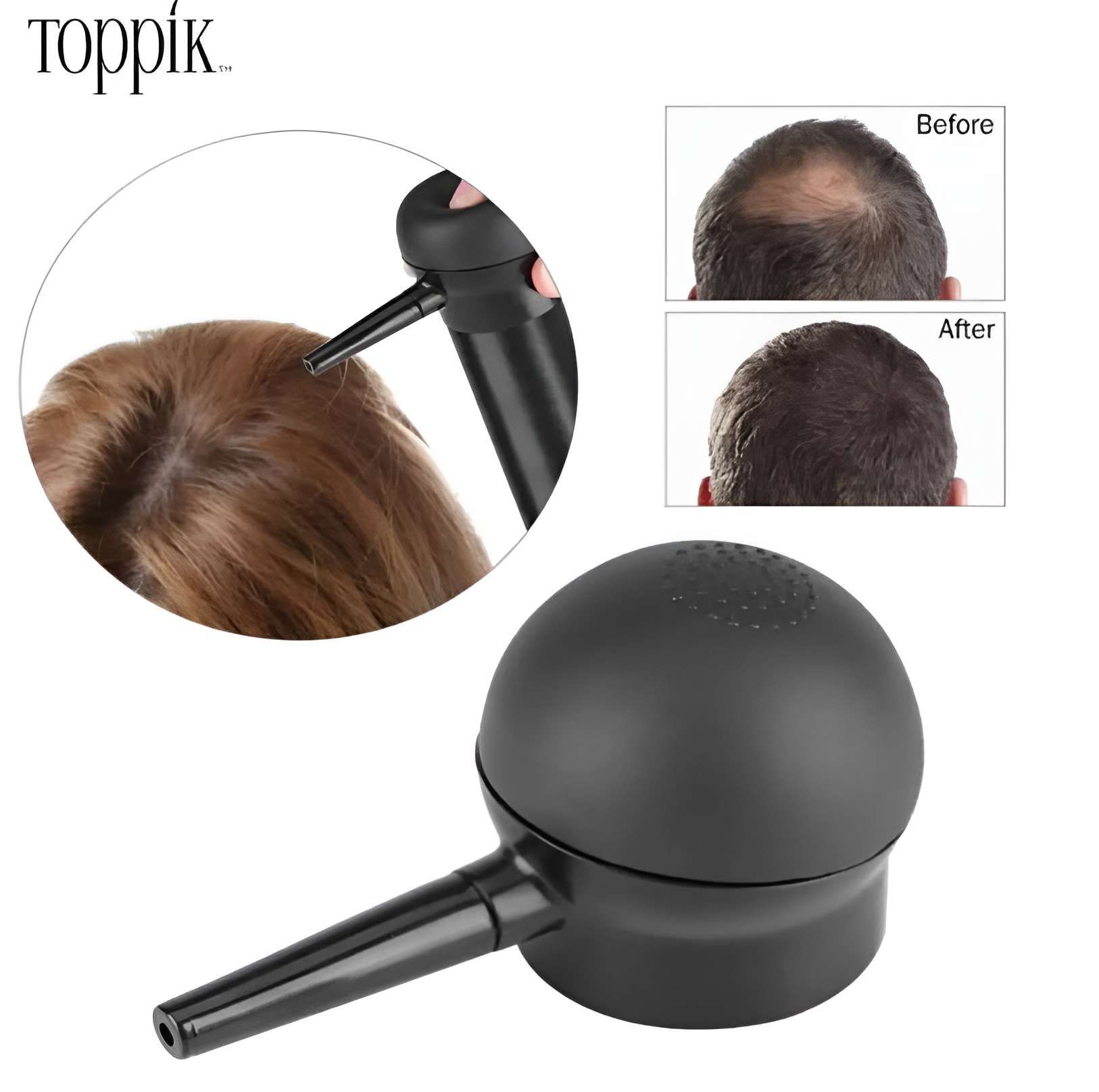 Toppik Hair Building Fiber (27.5g) + Hold Spray + Spray Applicator + Hairline Optimizer Comb - Image 2