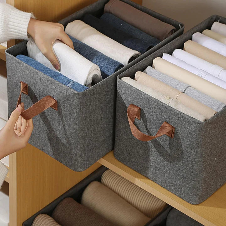 Wardrobe Clothes Organizer Storage Box Foldable Drawer 2 Handles On Both Side - Image 2