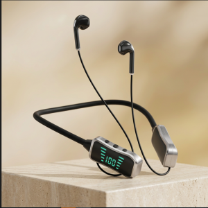 Bluetooth Headset with Digital Display & IPX4 Water-Resistant Protection