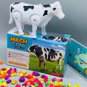 Electric Milk Cow Toy for Kids 1-10 Years Black White | Battery Operated Walking Cow Toy with Sound & Movement