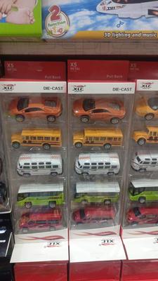 5-Piece Die Cast Metal Car & Bus Set for Kids | Multicolor Mini Toy Vehicles | Durable Pull Back Cars | Educational Gift for Boys & Girls - Image 2