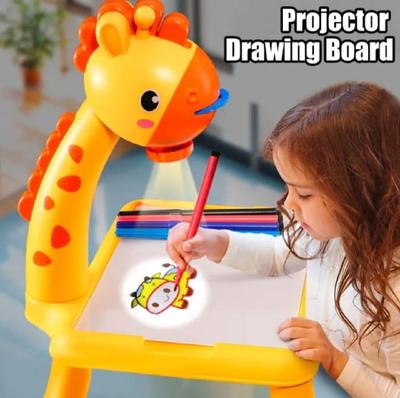 LED Projection Drawing Board for Kids 3-in-1 Creative Learning Toy with Projector – Yellow - Image 2
