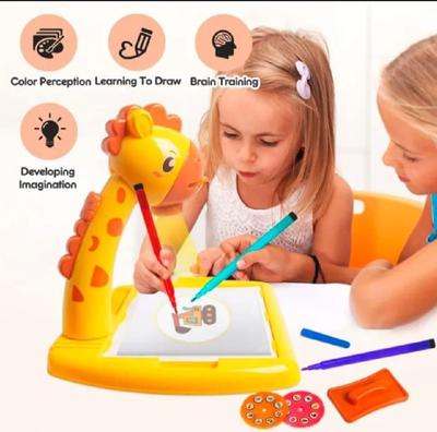 LED Projection Drawing Board for Kids 3-in-1 Creative Learning Toy with Projector – Yellow - Image 4