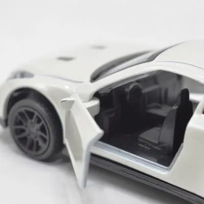 Diecast Sports Car Toy White 1-12 Years | Metal Toy Car with Openable Doors for Kids - Image 4