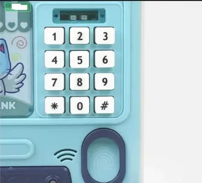 Blue ATM Money Box for Kids with Password Protection – Electronic Cash Saving Bank | Coin & Note Saving Toy - Image 3