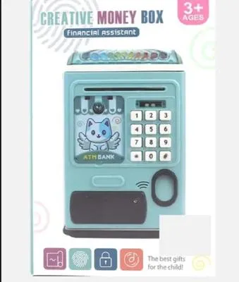 Blue ATM Money Box for Kids with Password Protection – Electronic Cash Saving Bank | Coin & Note Saving Toy - Image 4