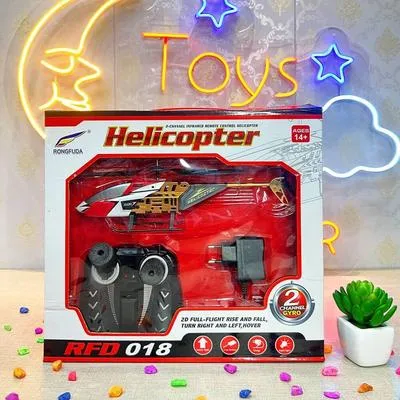 Remote Control Helicopter RFD-018 for Kids 1-12 Years – Rechargeable 2-Channel Flying Toy with Remote - Image 3