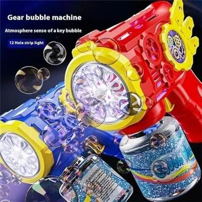 Kids Bubble Gun with LED Light & 100ML Bubble Solution – Automatic Bubble Blaster Toy for Boys & Girls | USB Bubble Machine - Image 4