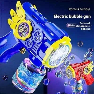 Kids Bubble Gun with LED Light & 100ML Bubble Solution – Automatic Bubble Blaster Toy for Boys & Girls | USB Bubble Machine - Image 7