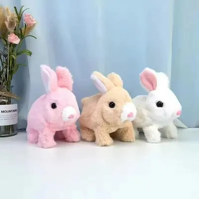 Multicolor Plush Rabbit Toy for Kids | Soft Bunny Stuffed Animal with Jumping, Sound & Ear Shaking | Interactive Rabbit Toy for Boys & Girls - Image 2