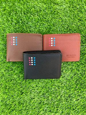 Men Leather Bi-Fold Wallet with Dot Pattern – Premium Brown & Dark Brown Bifold Wallet for Everyday Use in Pakistan - Image 4
