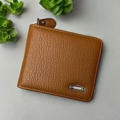 Black Leather Wallet for Men with Zipper Closure – Premium Men's Zip Wallet in Black, Brown & Dark Brown for Daily Use in Pakistan - Image 4