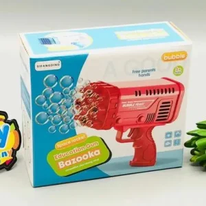Bubble Gun Toy for Kids Outdoor Summer Play Blue Automatic Bubble Blaster with Bubble Solution