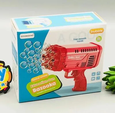 Bubble Gun Toy for Kids Outdoor Summer Play Blue Automatic Bubble Blaster with Bubble Solution