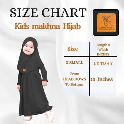 Premium Quality Black Makhna Hijab for Girls 1-4 Years | Comfortable Kids Hijab - Image 3