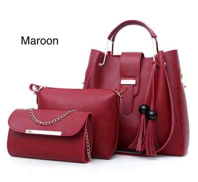 Leather Handbag Set for Girls – Stylish 3 Piece Ladies Handbag Set for School, Office & Party in Pakistan - Image 5