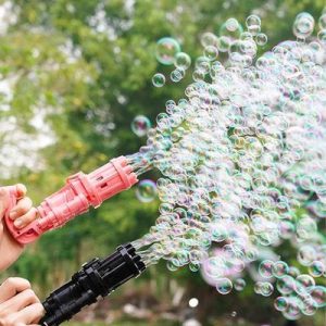 Electric Bubble Gun for Kids Black Automatic Bubble Blaster Toy for Boys & Girls 1-10 Years