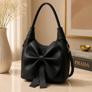 Women's Leather Plain Shoulder Bag – Elegant Casual Handbag for Women
