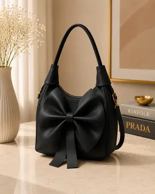 Women's Leather Plain Shoulder Bag – Elegant Casual Handbag for Women