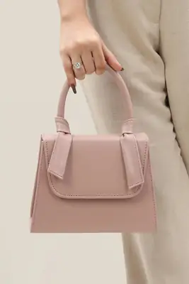 Women's Leather Plain Hand Bag Beige – Elegant Ladies Handbag for Daily Use in Pakistan - Image 2