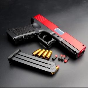 Kids Toy Gun Red Black Jump Bullet 8-Bullet Safe Play Toy