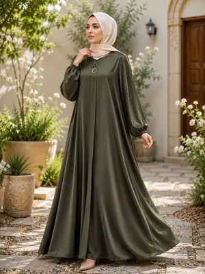 Nida Plain Classic Abaya for Women | Elegant Full Length Modest Abaya - Image 4