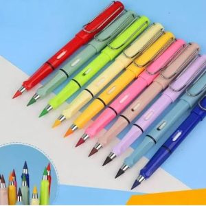 Infinity Color Pencils with Erasers – 12 Pcs Reusable Magic Drawing & Writing Pencils