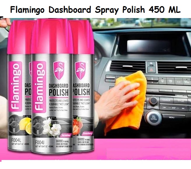 Flamingo Car Dashboard Polish 450ml โ Plastic, Leather & Back-to-Black Restorer - Image 2
