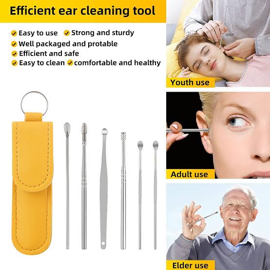 6Pcs Stainless Steel Earwax Removal Kit โ Reusable Ear Cleaner Curette Spoon Set - Image 2
