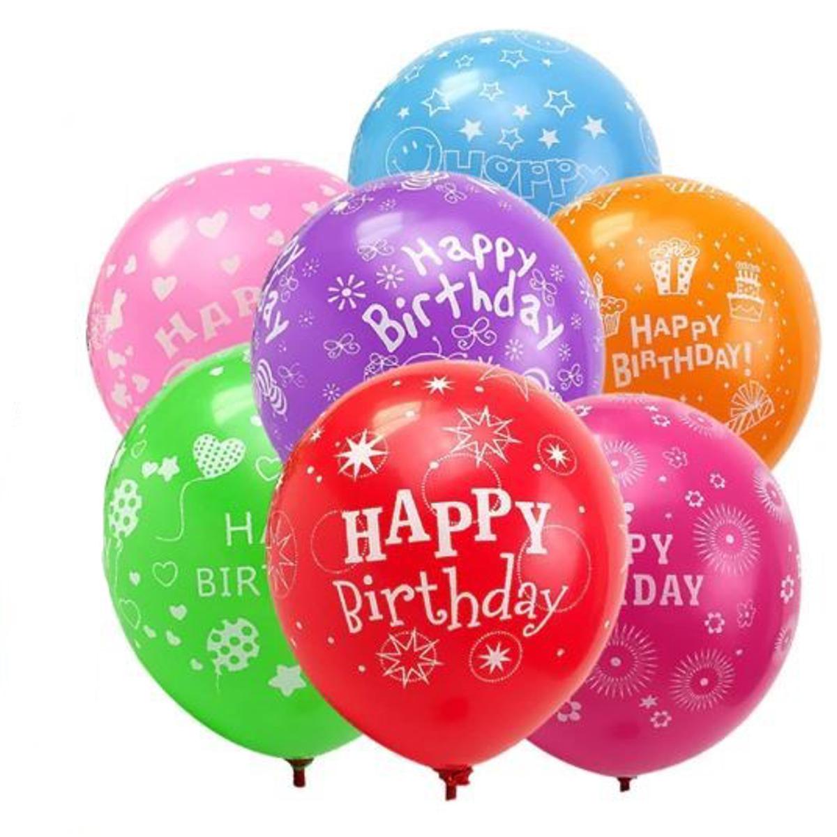 Pack of 100 Happy Birthday Printed Balloons – Premium Latex Birthday Party Decoration Balloons - Image 2