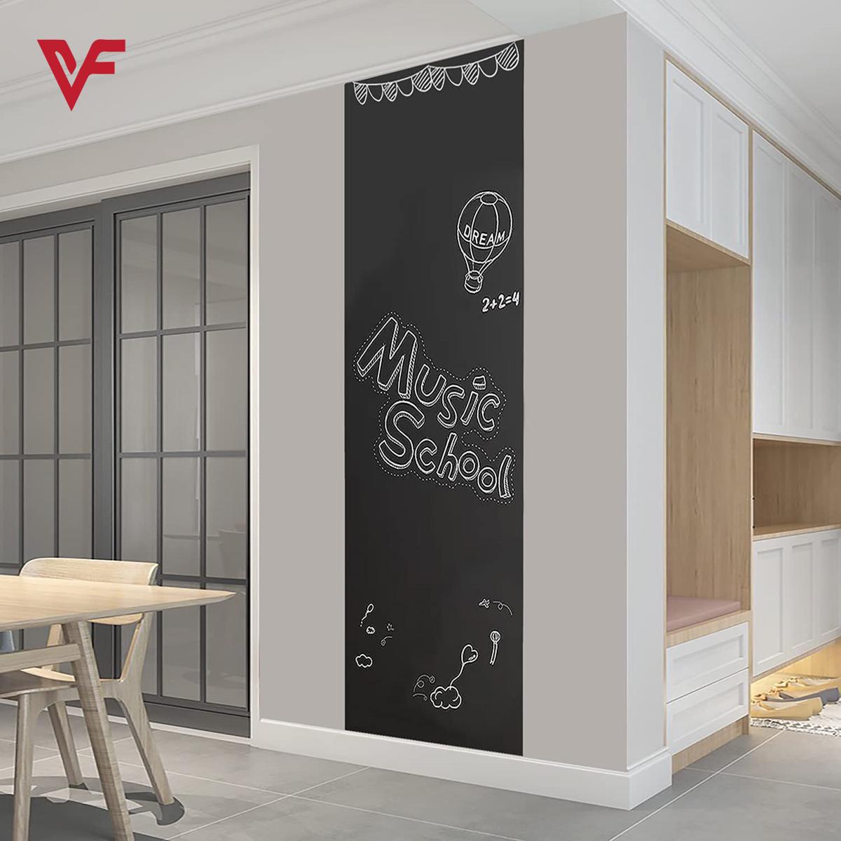 Pack of 2 Chalkboard Stickers for Kids – Self-Adhesive Black Matte Blackboard Wall Decals with Bonus Chalks & Microfiber Cloth - Image 2