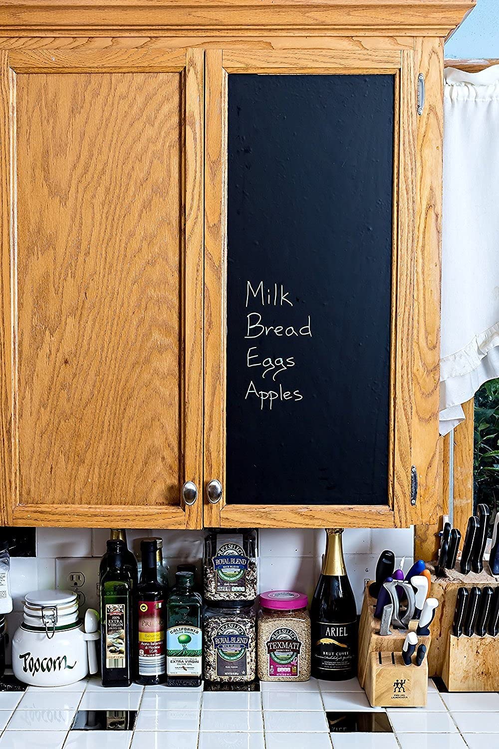 Pack of 2 Chalkboard Stickers for Kids – Self-Adhesive Black Matte Blackboard Wall Decals with Bonus Chalks & Microfiber Cloth - Image 3