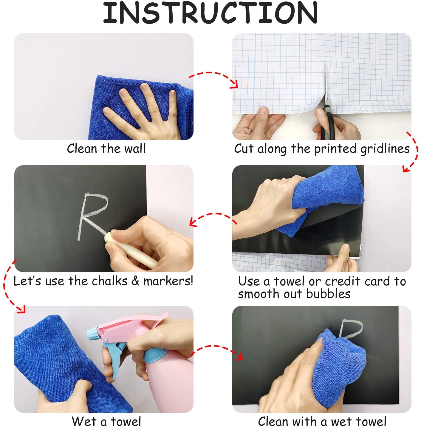 Large Black Chalkboard Sticker Paper – Self-Adhesive Waterproof PVC Blackboard Wall Roll (16 × 36 Inches) - Image 6