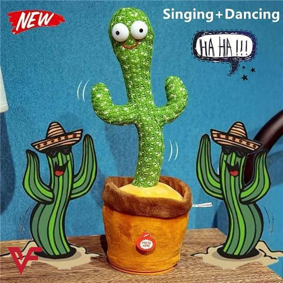 Dancing Cactus Plush Toy – Electronic Singing, Talking & Shaking Musical Toy with Voice Recording for Kids - Image 2