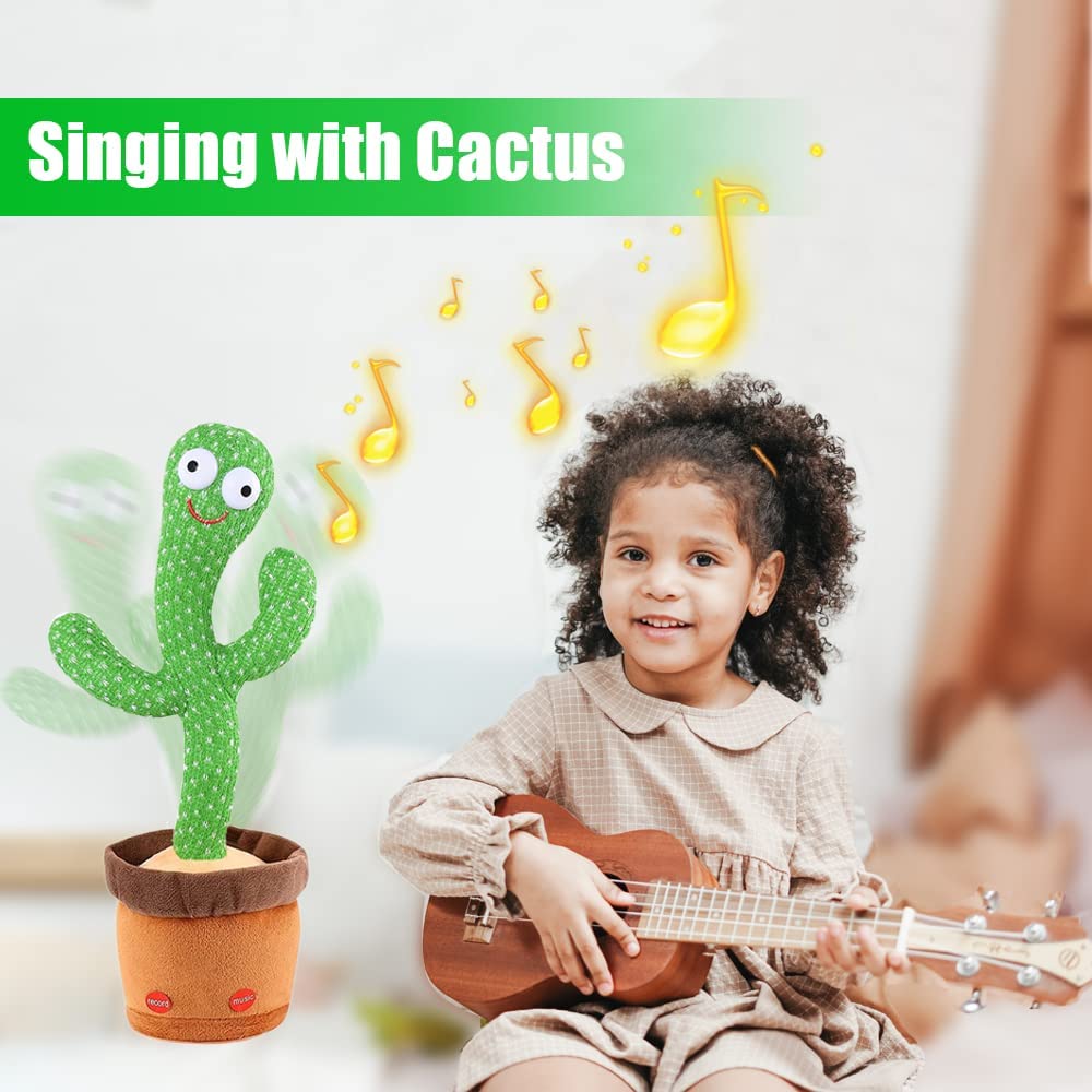 Dancing Cactus Plush Toy – Electronic Singing, Talking & Shaking Musical Toy with Voice Recording for Kids - Image 3