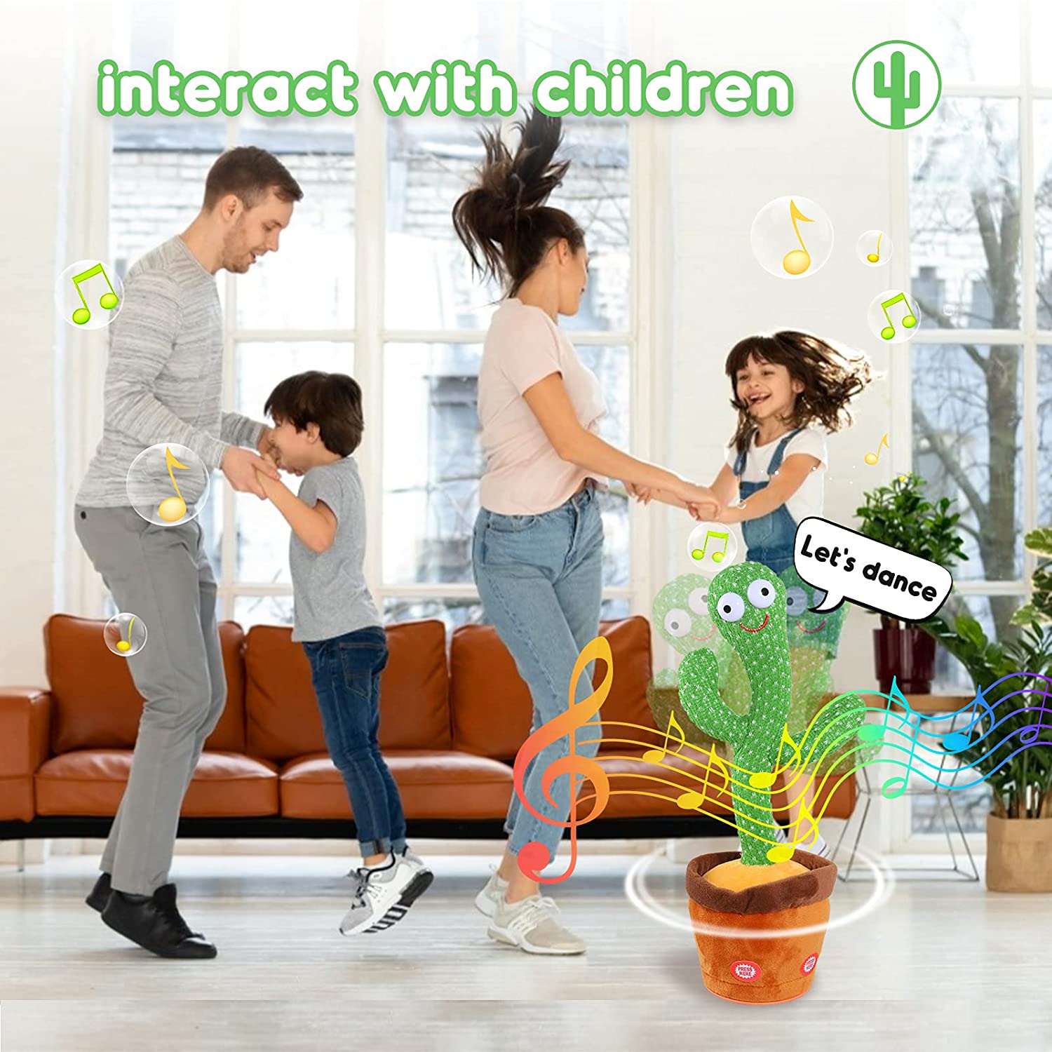 Dancing Cactus Plush Toy – Electronic Singing, Talking & Shaking Musical Toy with Voice Recording for Kids - Image 5