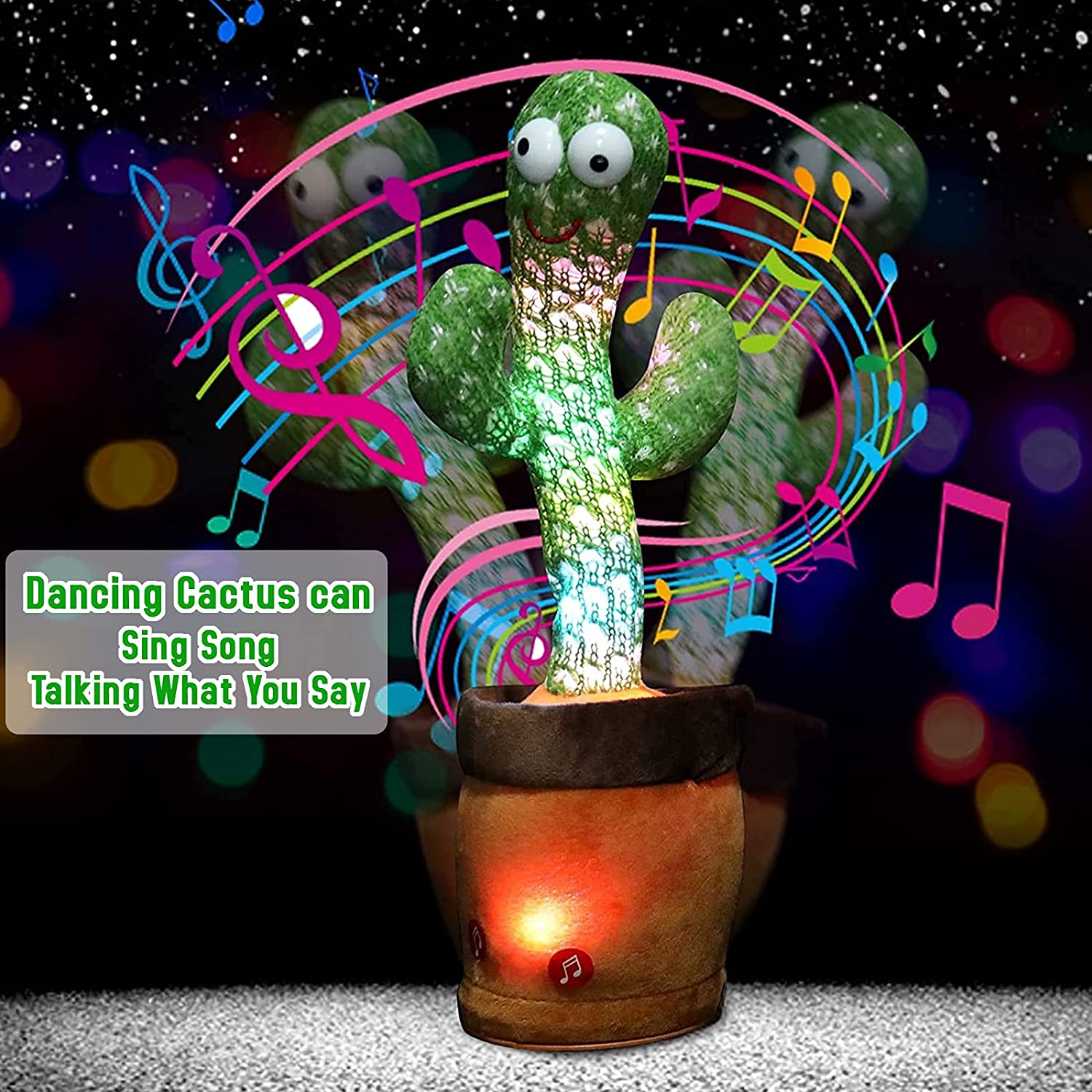 Dancing Cactus Plush Toy – Electronic Singing, Talking & Shaking Musical Toy with Voice Recording for Kids - Image 7