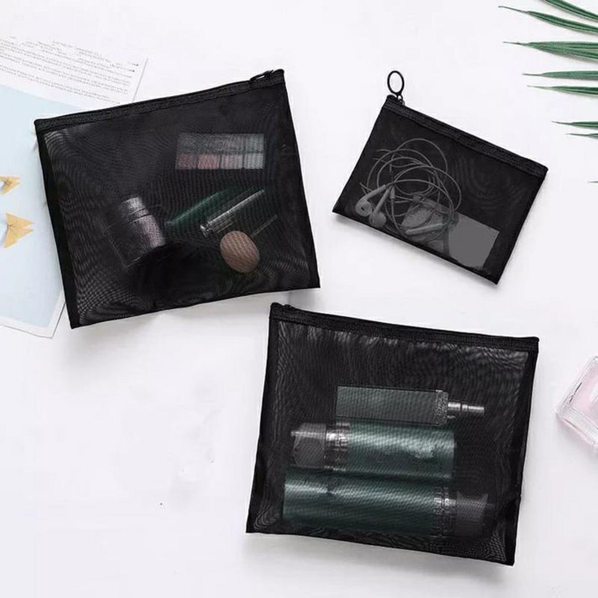 3 Pcs Multi-Purpose Storage Pouch Set โ Makeup, Jewellery & Stationery Organizer - Image 2