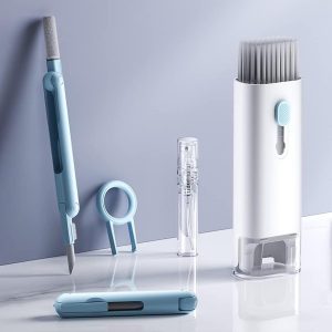 7 in 1 Computer Keyboard Cleaner Brush Kit – Multifunctional Cleaning Pen with Keycap Puller for Keyboard, Earbuds, Laptop, PC & Mobile