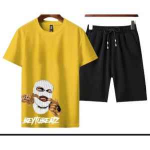 Gangster Printed T-Shirt & Shorts Set for Men