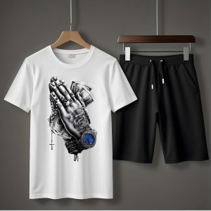 Wings Printed T-Shirt & Shorts Set for Men
