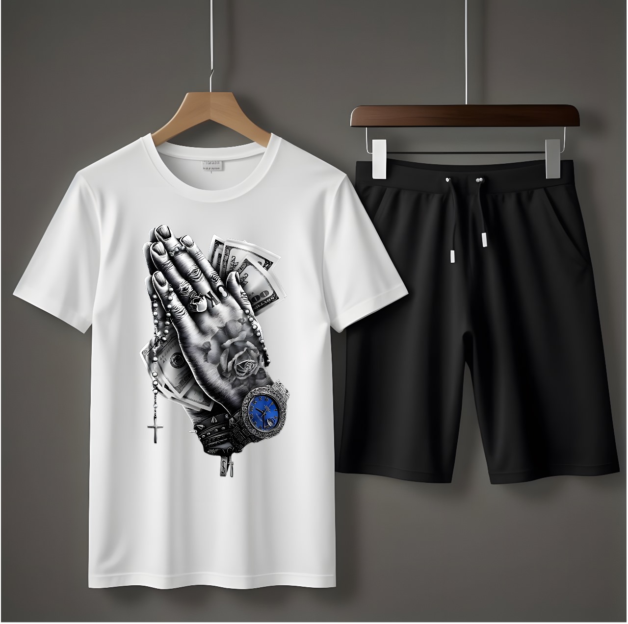 Wings Printed T-Shirt & Shorts Set for Men