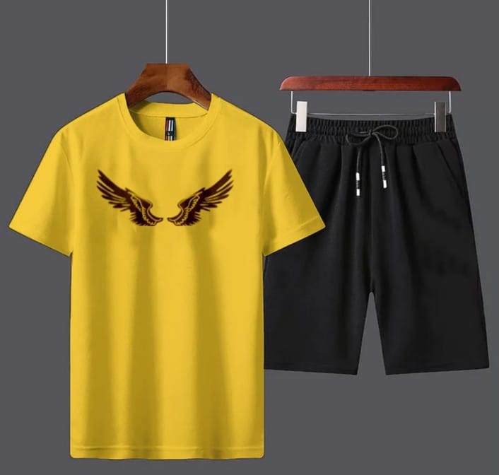 Wings Printed T-Shirt & Shorts Set for Men - Image 2