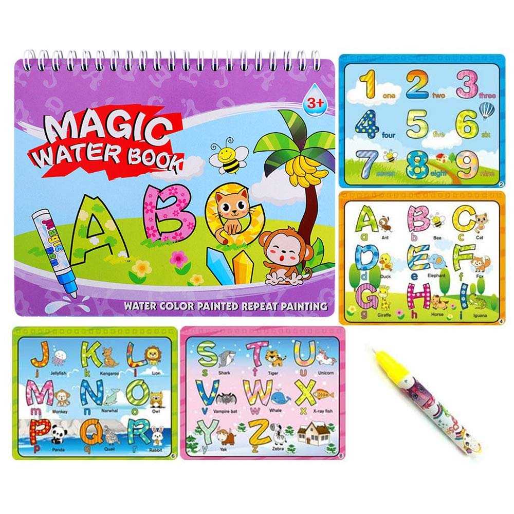 Magic Water Book for Kids – Reusable Water Coloring & Drawing Book with Magic Water Pen - Image 3