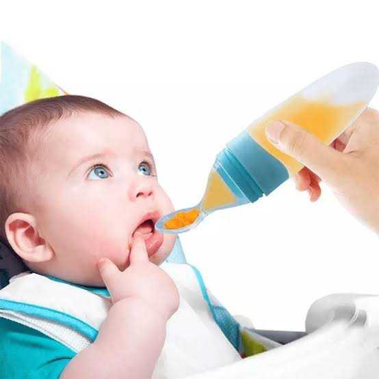 Baby Feeding Spoon Bottle – Soft Silicone Squeeze Food Feeder for Infants & Toddlers - Image 2